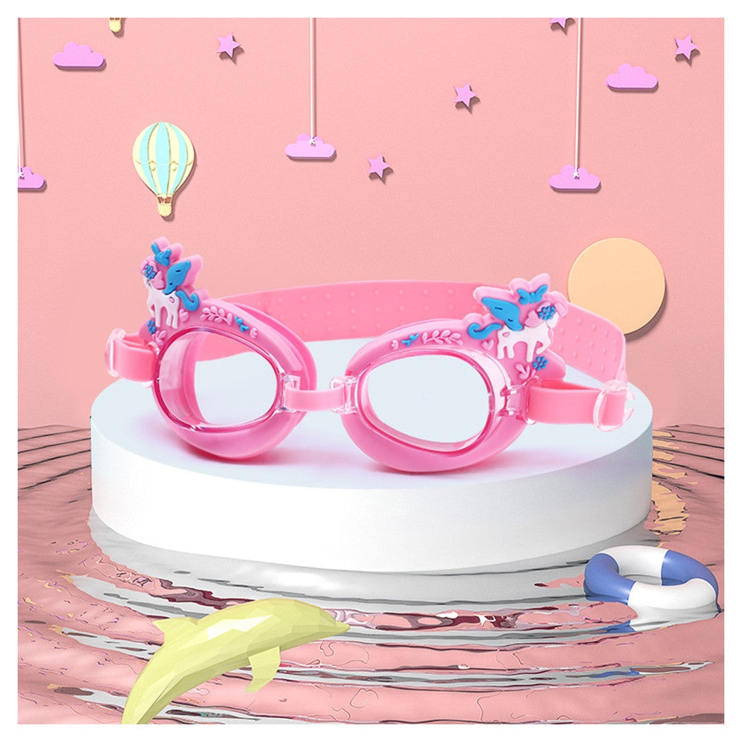 Trade Shop - Occhialini Da Nuoto Unicorno Per Bambini Dai 7+ Anni Antiappannamento Uv 16x6cm 618447 -