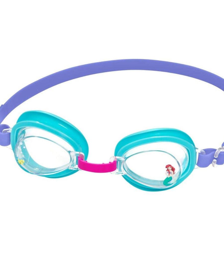 Occhialini Disney Principessa Ariel Bambini Regolabili Nuoto Piscina Mare Estate         