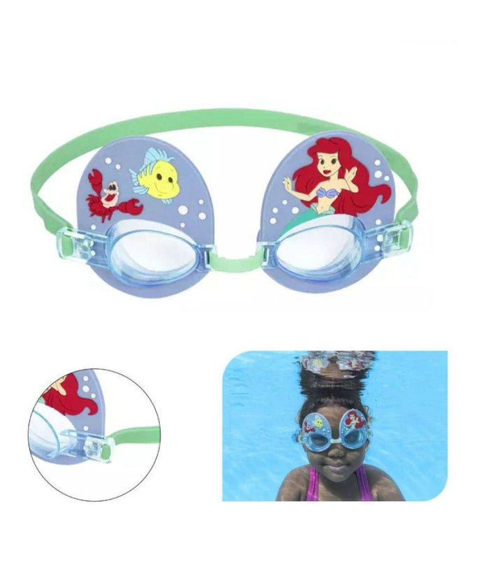 Occhialini Disney Sirenetta Ariel Bambini Regolabili Nuoto Piscina Mare Estate         