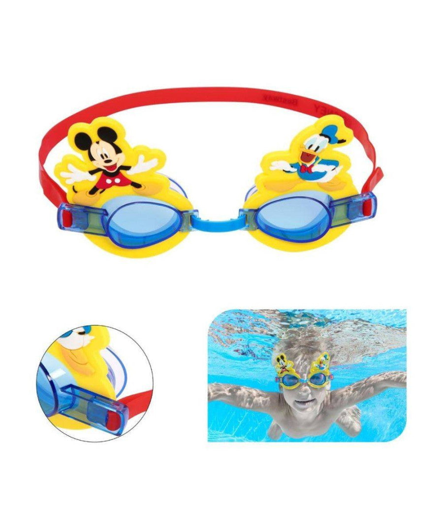 Occhialini Disney Topolino E Paperino Per Bambini Nuoto Piscina Mare Estate         