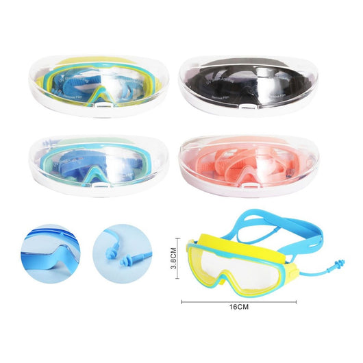 Trade Shop - Occhialini Maschera Da Nuoto Con Tappi Incorporati Piscina Mare Estate 4 Colori 605424 -