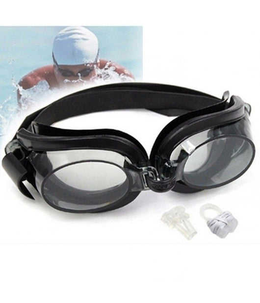 Occhialini Nero Nuoto Piscina Mare Sport Regolabili Con Tappi Per Naso Orecchie         