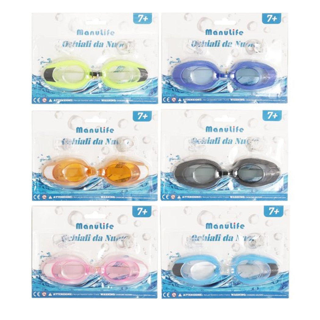 Trade Shop - Occhialini Nuoto Con Tappi Per Orecchie Naso Piscina Antiappannamento 6 Colori 605429 -