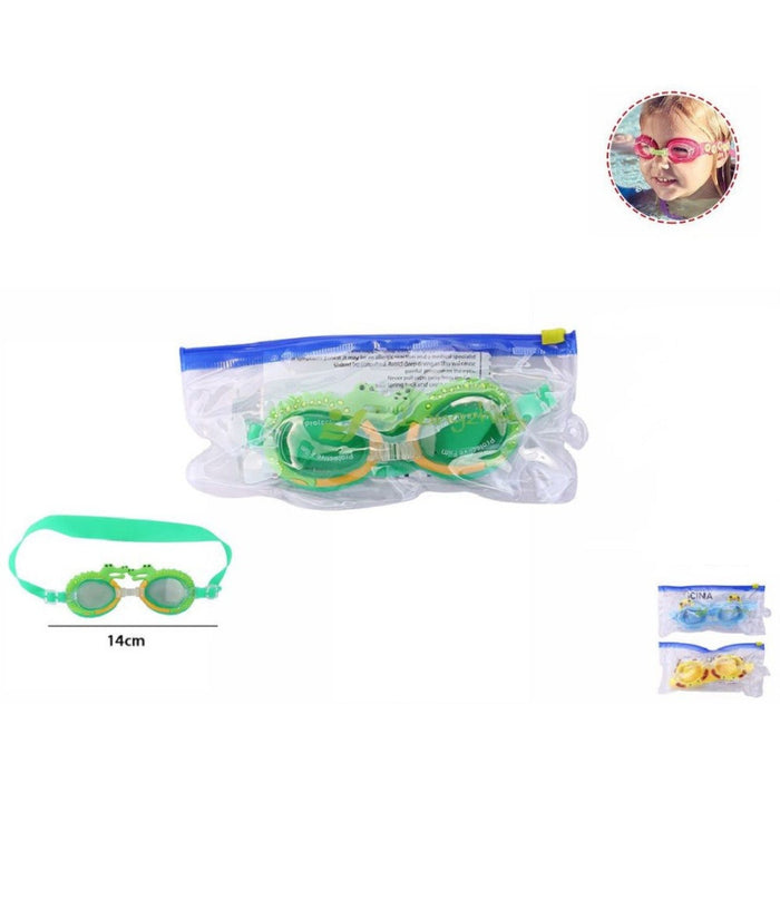 Occhialini Nuoto Piscina Mare Colorati Con Animali Bambini Regolabili 14cm 71556         