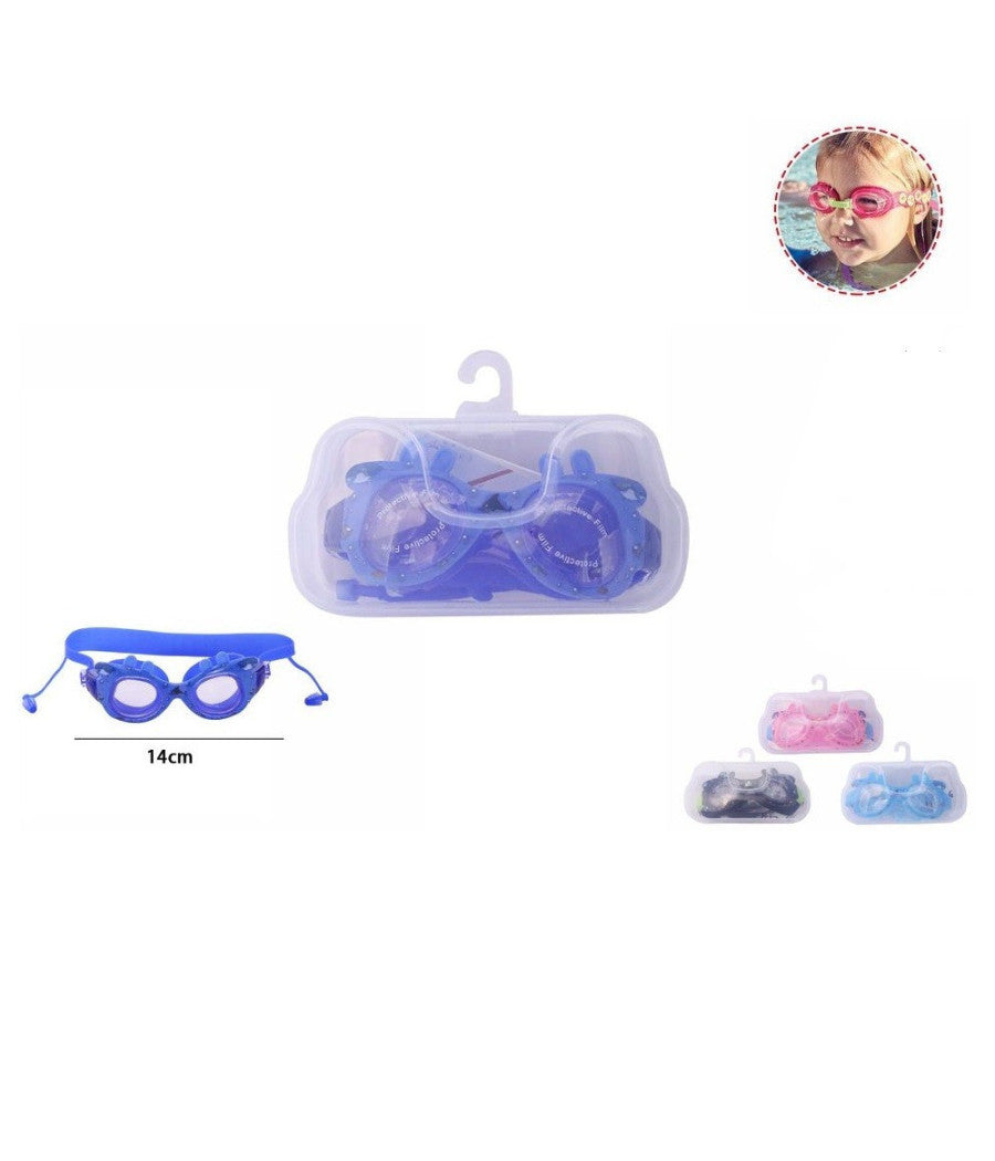 Occhialini Occhiali Nuoto Con Tappi Piscina Mare Sport Bambini Estate 14cm 71559         