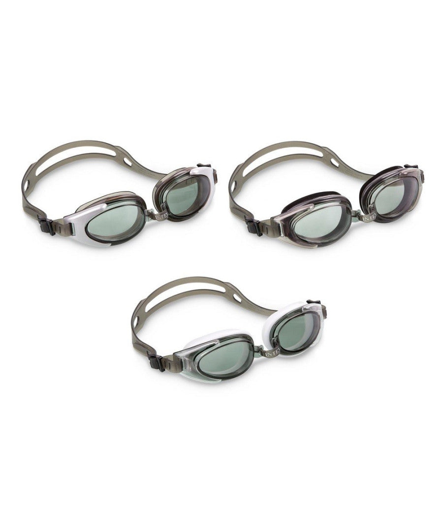 Occhialini Sport Da Nuoto Piscina Mare +14 Anni Grigio/bianco/trasparente 55685         