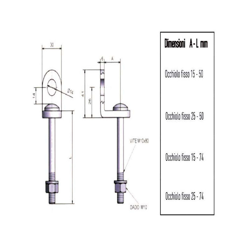 Occhiolo Portalucchetto Fisso 50X15 9201 Potent