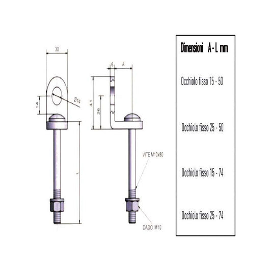 Occhiolo Portalucchetto Fisso 50X25 9202 Potent