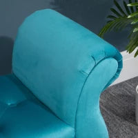 Panca Fondo Letto Imbottita in Gommapiuma, Legno e Poliestere, 117x40x58 cm, Blu