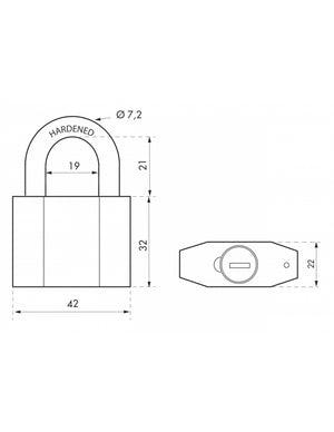 Lucchetto Octo, acciaio, arco in acciaio, 40 mm, per esterno, cantieri, 3 chiavi - THIRARD