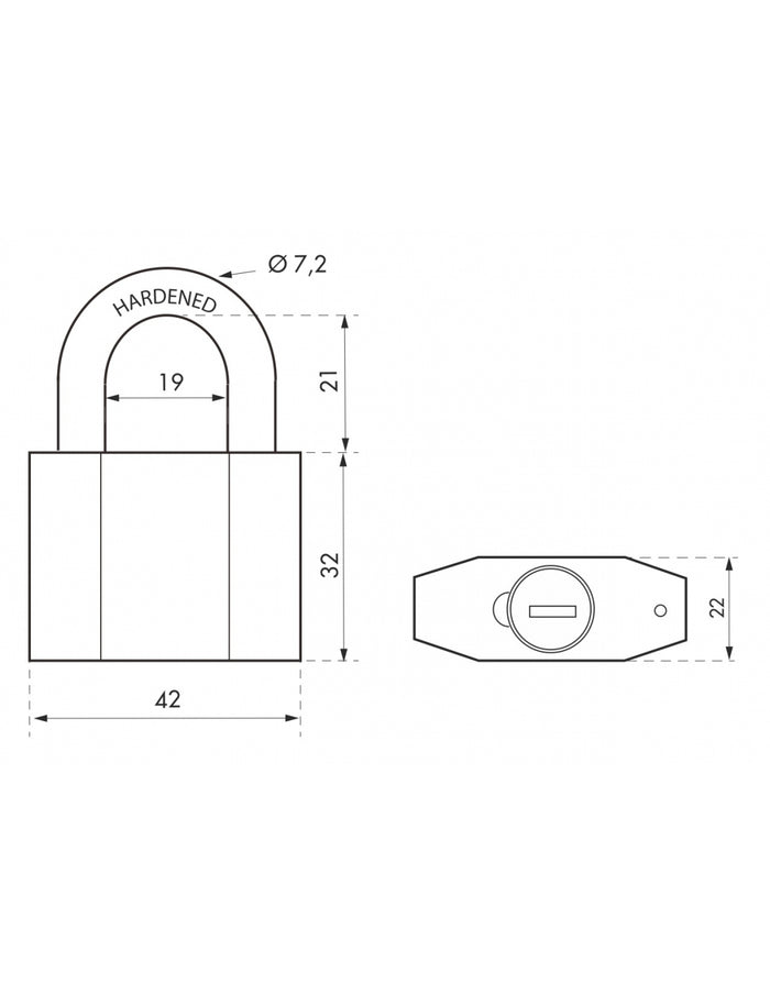 Lucchetto Octo, acciaio, arco in acciaio, 40 mm, per esterno, cantieri, 3 chiavi - THIRARD