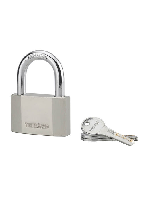 Lucchetto Octo, acciaio, arco in acciaio, 70 mm, per esterno, cantieri, 3 chiavi - THIRARD
