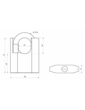 Lucchetto Octo-P, acciaio, guardia alta, arco in acciaio, 60 mm, per esterno, cantieri, 3 chiavi - THIRARD