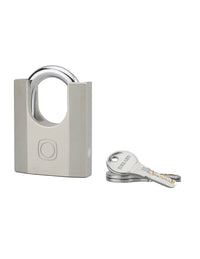 Lucchetto Octo-P, acciaio, guardia alta, arco in acciaio, 70 mm, per esterno, cantieri, 3 chiavi - THIRARD