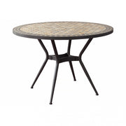 Tavolo Rotondo Ceramica E Ferro Verniciato Dionisio Ø 110 Cm