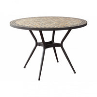 Tavolo Rotondo Ceramica E Ferro Verniciato Dionisio Ø 110 Cm