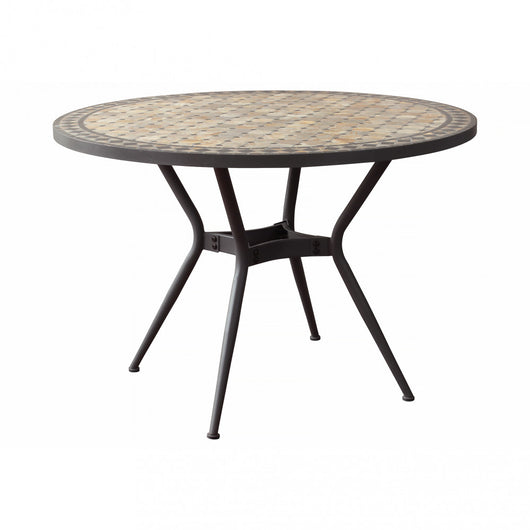 Tavolo Rotondo Ceramica E Ferro Verniciato Dionisio Ø 110 Cm