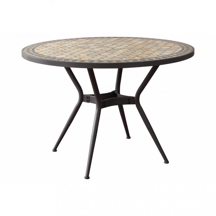 Tavolo Rotondo Ceramica E Ferro Verniciato Dionisio Ø 110 Cm