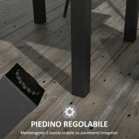 Tavolo da Giardino Allungabile per 4-6 Persone con Piano a Doghe, in Alluminio, 81/162x80x75 cm, Grigio