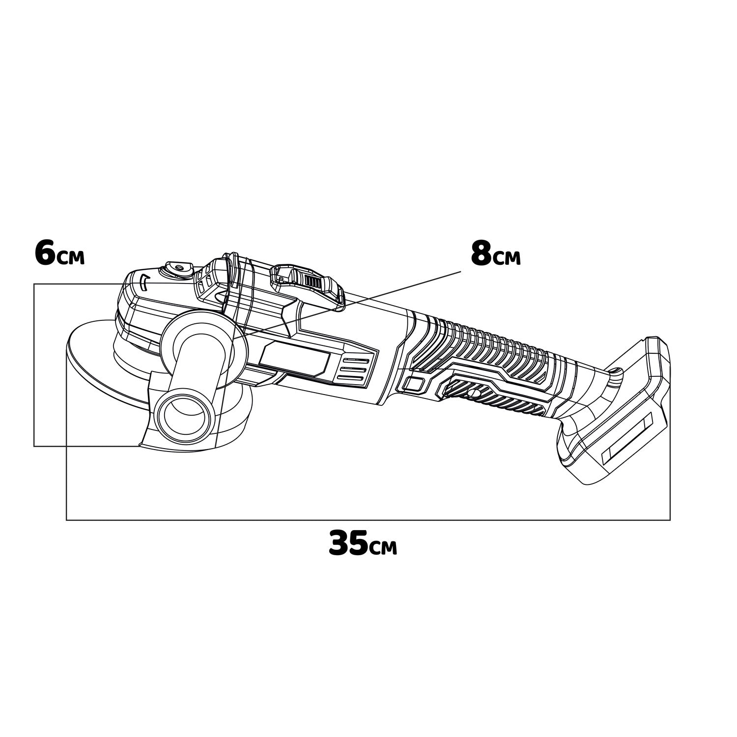 Odalin 20 - Smerigliatrice a batteria Alfa Line, per dischi 115mm, 1 batteria 2a + 1 batteria 4a + caricabatteria