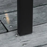 Panchina da Esterno 2 Posti con Braccioli in Acciaio e Ghisa, 128x58.5x89cm, Nero