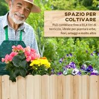 Fioriera da Esterno Verticale in Legno con Foro di Drenaggio e Rivestimento Interno, 86x30x50 cm