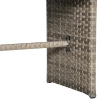 Set Salotto da Giardino in Rattan PE con Divano 3 Posti, 2 Poltrone, 2 Sgabelli e Tavolo, Grigio