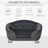 Cuccia per Cani di Taglia Piccola (Max 10kg) con Cuscino, 70x47x30cm - Grigio Antracite
