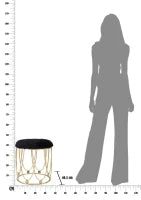 Sgabello Amelie Nero Ø Cm 40.5X46.5
