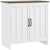 Credenza Cucina Moderna a 2 Ante con Ripiano Regolabile in Legno, 80x39.7x80cm, Bianco