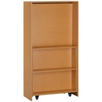 Tavolo Pieghevole da Pranzo max 3 Persone, in Truciolato e Acciaio, 75x144x144.5 cm, color Legno