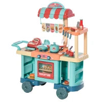 Cucina Giocattolo Per Bambini 3-6 Anni, Caffetteria Ristorante con 50 Accessori Inclusi, 79.5 x 33 x 90.5cm