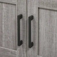 kleankin Mobile Sottolavabo con Armadietto a 2 Ante e Ripiani in Legno 60x30x60cm, Grigio