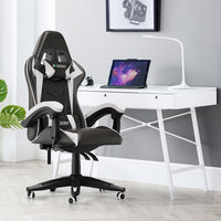 Sedia gaming Bianco - Poltrona Racing - RATTANTREE - Schienale Reclinabile, Altezza Regolabile, 360 Gradi Direzionale