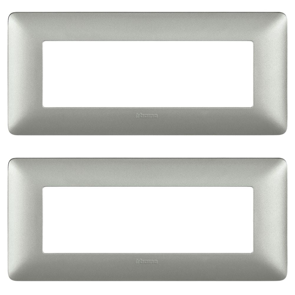 Bticino matix placca 6 posti tecnopolimero colorata am4806 pezzi 2 *** colore silver, confezione 1