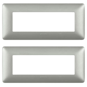 Bticino matix placca 6 posti tecnopolimero colorata am4806 pezzi 2 *** colore silver, confezione 1