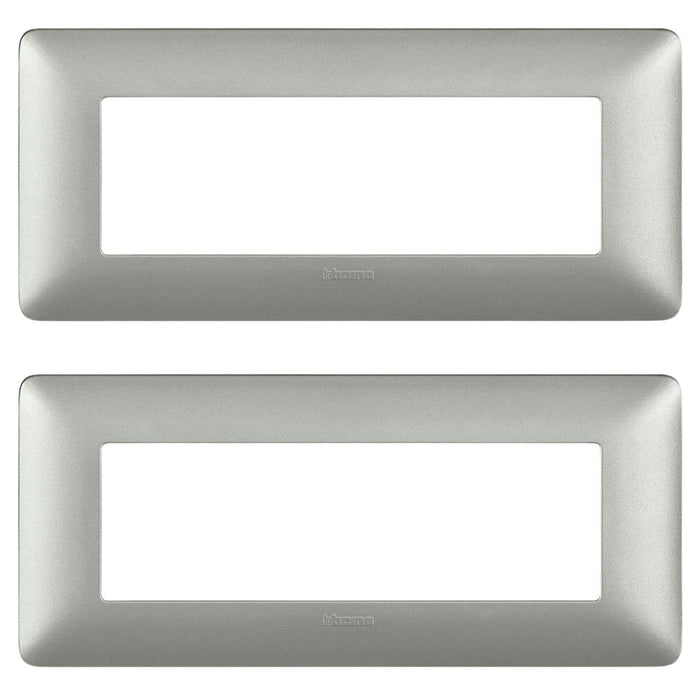 Bticino matix placca 6 posti tecnopolimero colorata am4806 pezzi 2 *** colore silver, confezione 1
