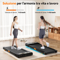 Tapis Roulant Pieghevole 10 km/h, Inclinazione Automatica 9%, Motore 3.0 CV Silenzioso con Bluetooth - RATTANTREE