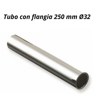 Tubo cromato liscio con flangia 250 mm diametro 32