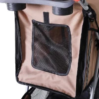 Passeggino per Cani Pieghevole in Tessuto con Cestino e Portabicchieri, 75x45x97cm - Marrone