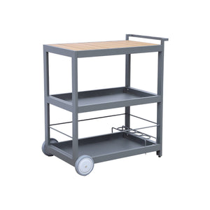Carrello da cucina in alluminio con ruote e maniglia, 84cm, antracite