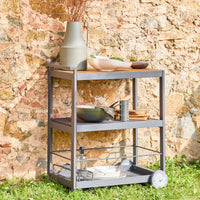 Carrello da cucina in alluminio con ruote e maniglia, 84cm, antracite