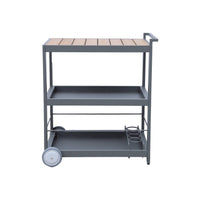 Carrello da cucina in alluminio con ruote e maniglia, 84cm, antracite