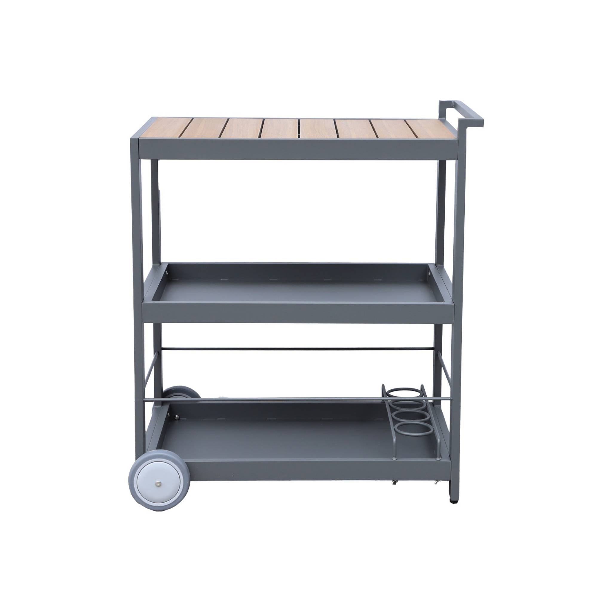 Carrello da cucina in alluminio con ruote e maniglia, 84cm, antracite