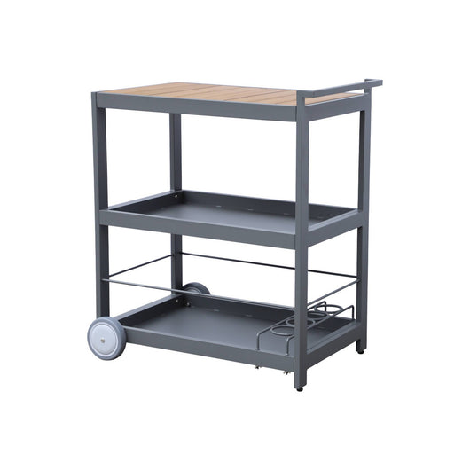 Carrello da cucina in alluminio con ruote e maniglia, 84cm, antracite