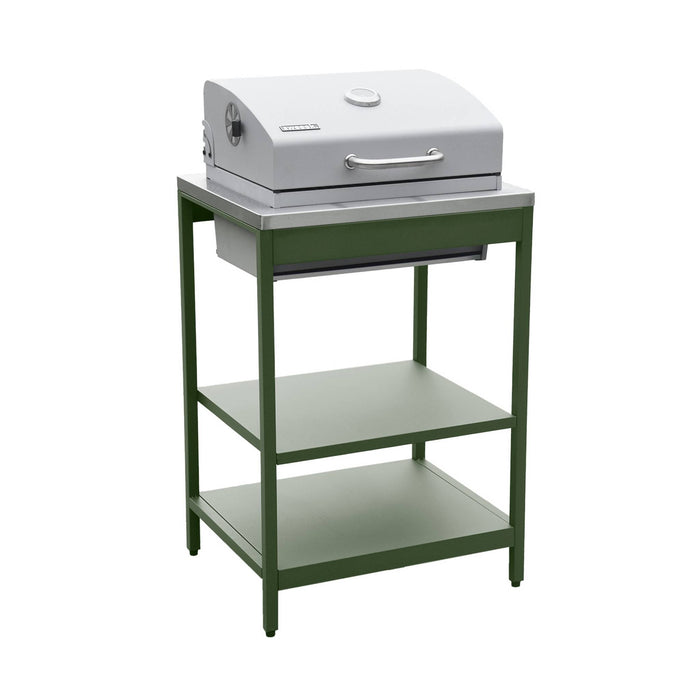 Cucina esterna acciaio inossidabile con barbecue a carbone, 3 moduli,