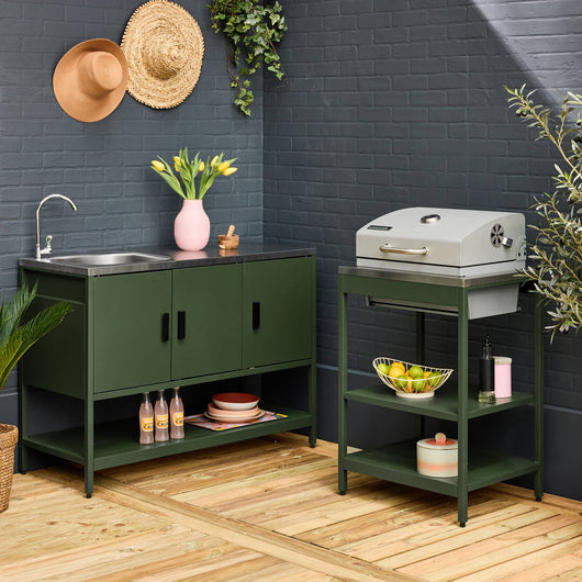 Cucina esterna 2 moduli acciaio inossidabile barbecue a carbone con