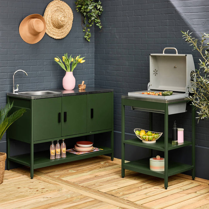 Cucina esterna 2 moduli acciaio inossidabile barbecue a carbone con