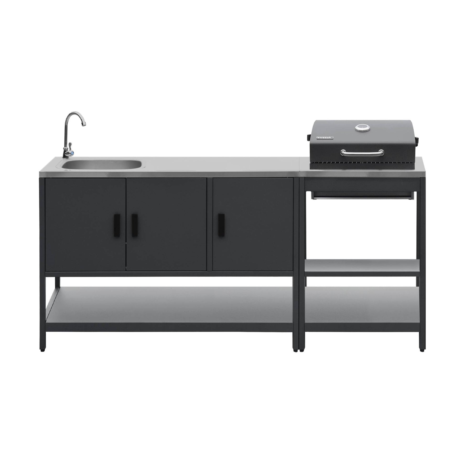 Cucina esterna 2 moduli acciaio inossidabile barbecue a carbone con