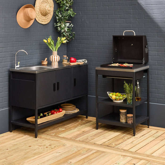 Cucina esterna 2 moduli acciaio inossidabile barbecue a carbone con